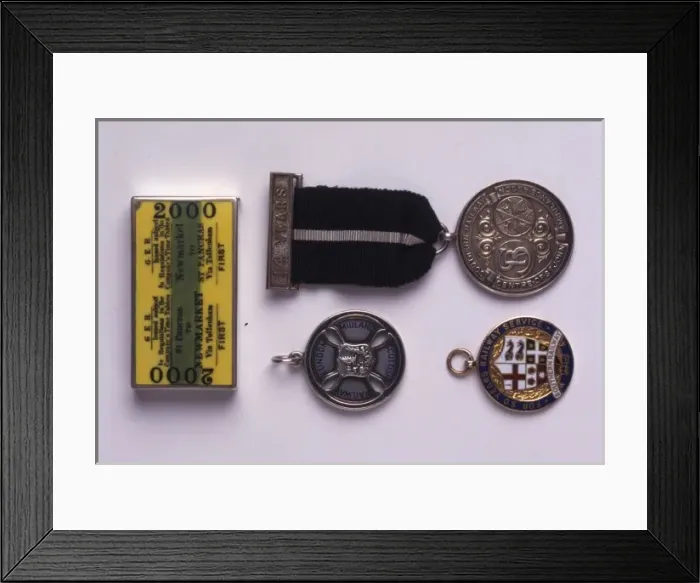 Framed Print : Railway service medals Framed Print : Railway service medals