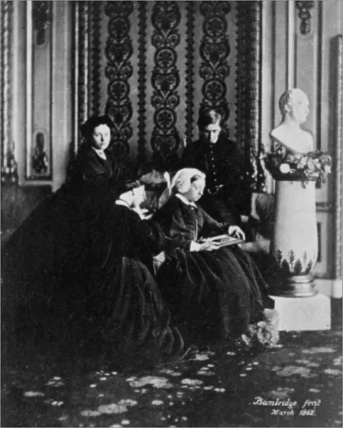 Queen Victoria and children in mourning at Windsor