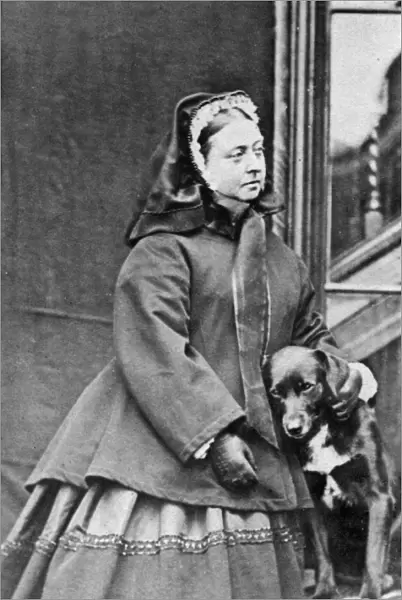 Queen Victoria with her dog, Sharp