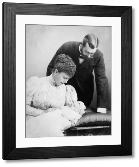 Framed Print : The Duke and Duchess of York with baby Edward Framed Print : The Duke and Duchess of York with baby Edward