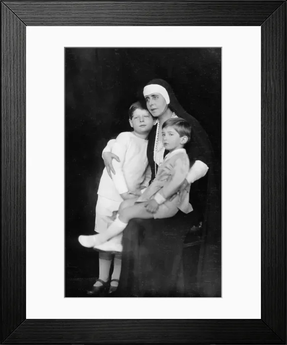 Framed Print : Marie of Romania with her grandsons Framed Print : Marie of Romania with her grandsons