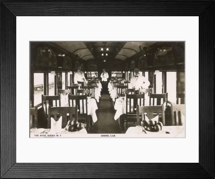 Framed Print : Railway Dining Car Framed Print : Railway Dining Car