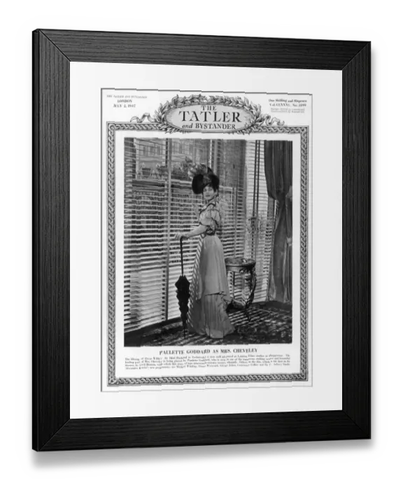 Framed Print : Tatler front-cover: Paulette Goddard Framed Print : Tatler front-cover: Paulette Goddard