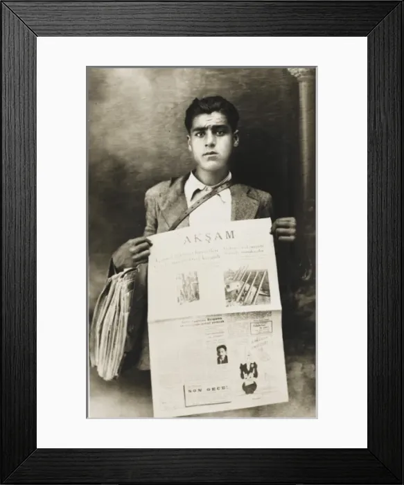 Framed Print : Turkish newspaper boy Framed Print : Turkish newspaper boy