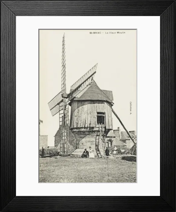 Framed Print : Old French Windmill at St Briac, France Framed Print : Old French Windmill at St Briac, France