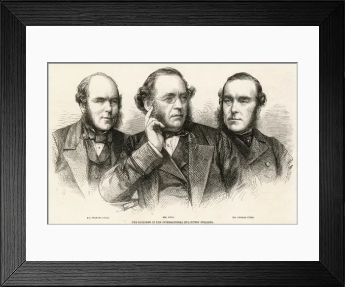 Framed Print : The builders of the great International exhibition building Framed Print : The builders of the great International exhibition building