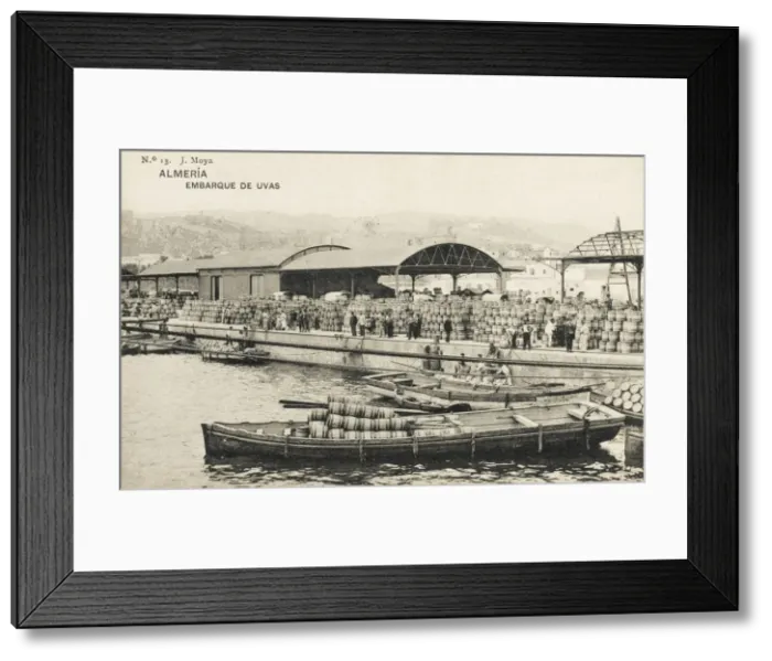 Framed Print : Almeria, Spain - Embarkation of Eggs in barrels Framed Print : Almeria, Spain - Embarkation of Eggs in barrels