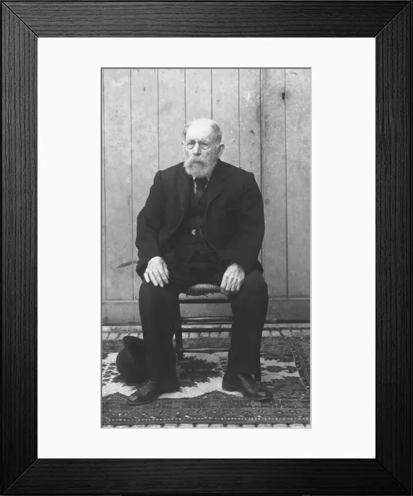 Framed Print : A seated elderly man - Devon Framed Print : A seated elderly man - Devon