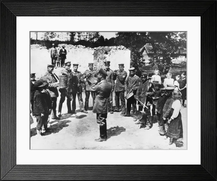 Framed Print : Improvised German band 1915 Framed Print : Improvised German band 1915