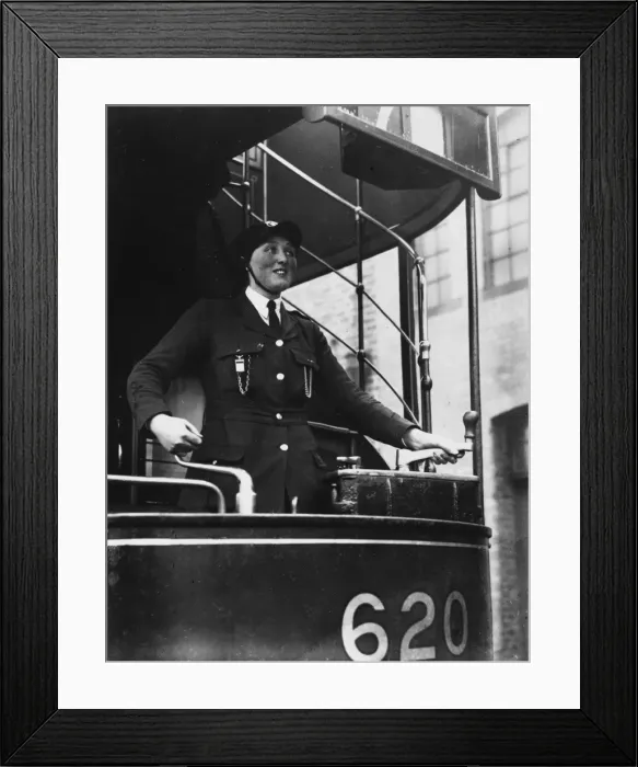 Framed Print : Tram Driver in World War I Framed Print : Tram Driver in World War I