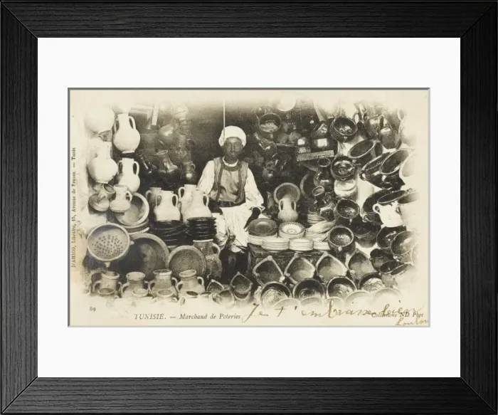 Framed Print : Tunisian potter in his shop Framed Print : Tunisian potter in his shop