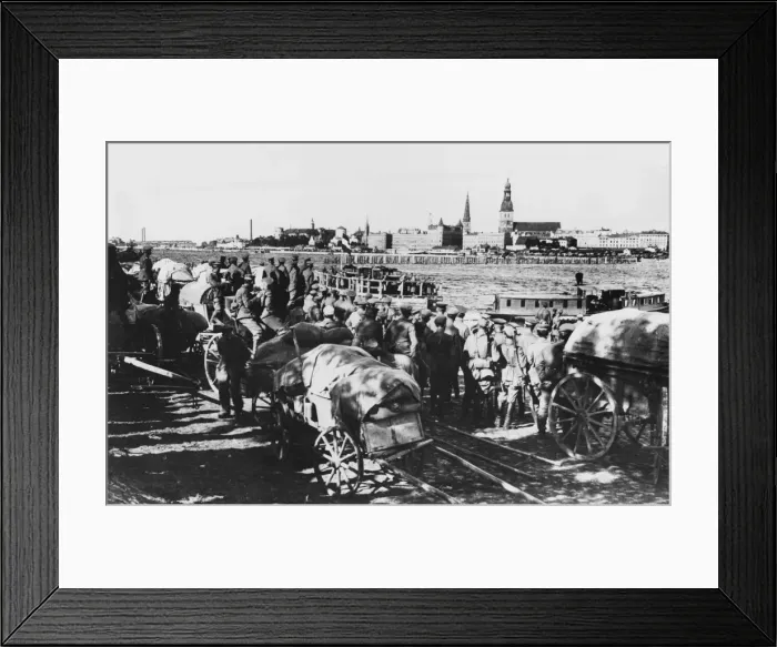 Framed Print : German troops by the River Dvina Framed Print : German troops by the River Dvina
