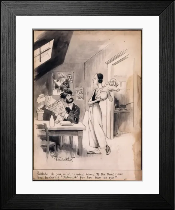 Framed Print : Impoverished artists by Bruce Bairnsfather Framed Print : Impoverished artists by Bruce Bairnsfather