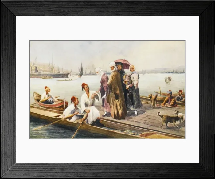 Framed Print : Jetty scene on the Golden Horn Framed Print : Jetty scene on the Golden Horn