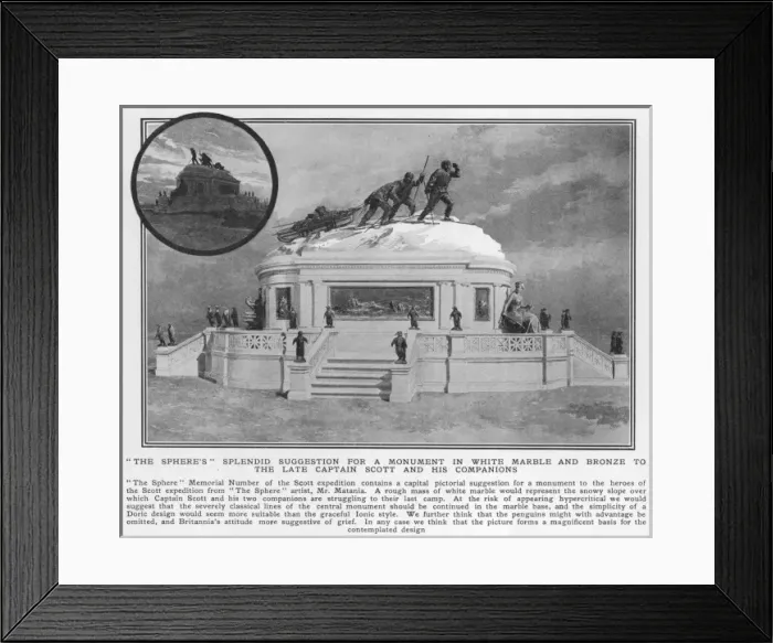 Framed Print : Suggestion by The Sphere for a monument to Scott Framed Print : Suggestion by The Sphere for a monument to Scott