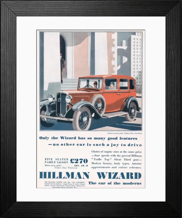 Framed Print : Advertisement for Hillman Wizard Framed Print : Advertisement for Hillman Wizard