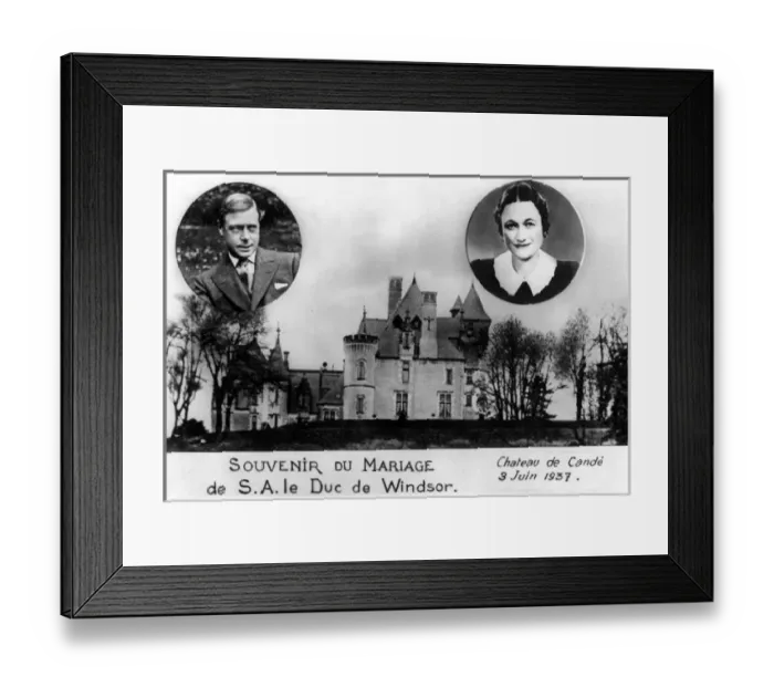 Framed Print : Duke and Duchess of Windsor wedding souvenir postcard Framed Print : Duke and Duchess of Windsor wedding souvenir postcard