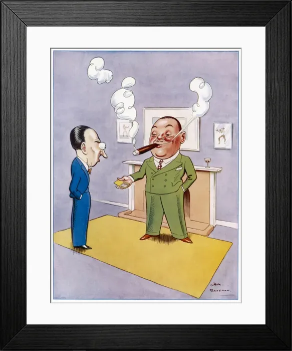 Framed Print : Cigarette, Old Man? By H. M. Bateman Framed Print : Cigarette, Old Man? By H. M. Bateman