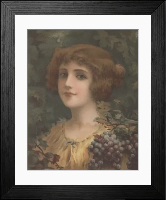 Framed Print : Autumn. Colour illustration of girl depicted as autumn Framed Print : Autumn. Colour illustration of girl depicted as autumn