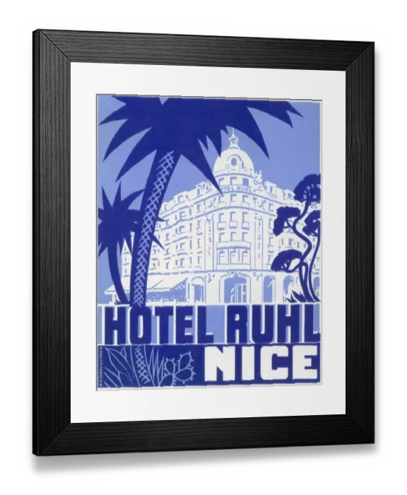 Framed Print : Hotel Ruhl luggage label Framed Print : Hotel Ruhl luggage label