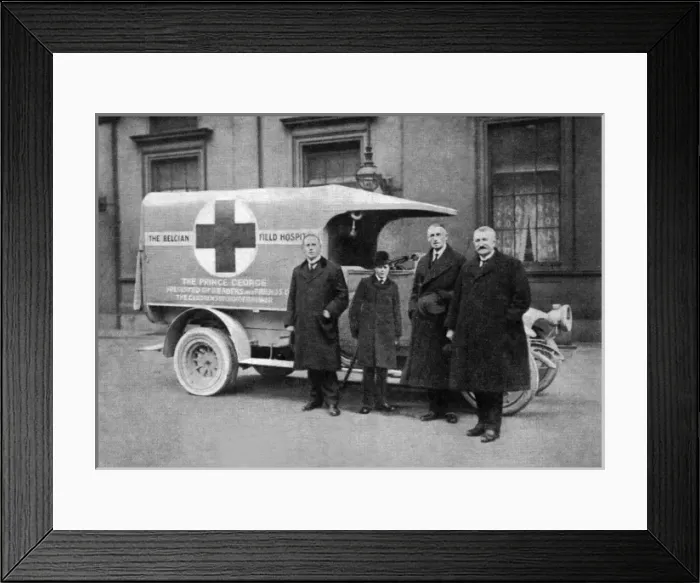 Framed Print : Prince George and war ambulance Framed Print : Prince George and war ambulance
