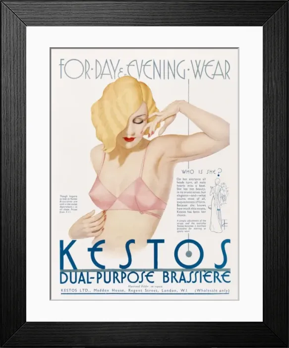 Framed Print : Kestos lingerie advertisement Framed Print : Kestos lingerie advertisement