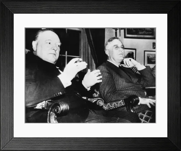 Framed Print : Winston Churchill and Franklin D. Roosevelt at the White Hou Framed Print : Winston Churchill and Franklin D. Roosevelt at the White Hou