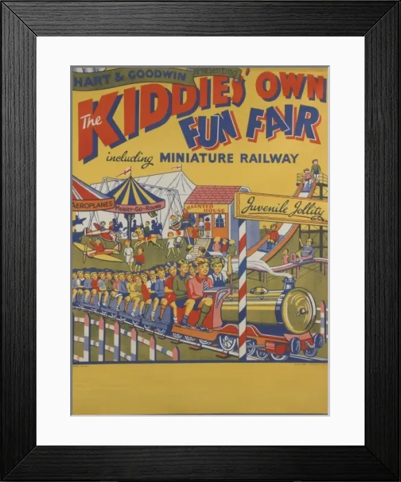Framed Print : Kiddies Own Fun Fair Poster