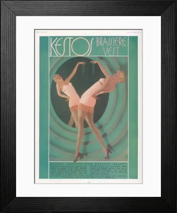 Framed Print : Kestos lingerie advertisement Framed Print : Kestos lingerie advertisement