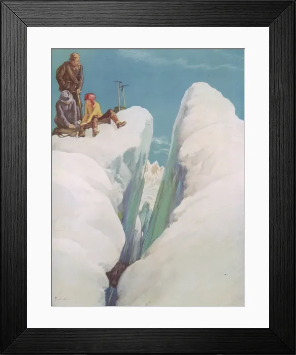 Framed Print : The Crevasse by Alfred Bestall Framed Print : The Crevasse by Alfred Bestall