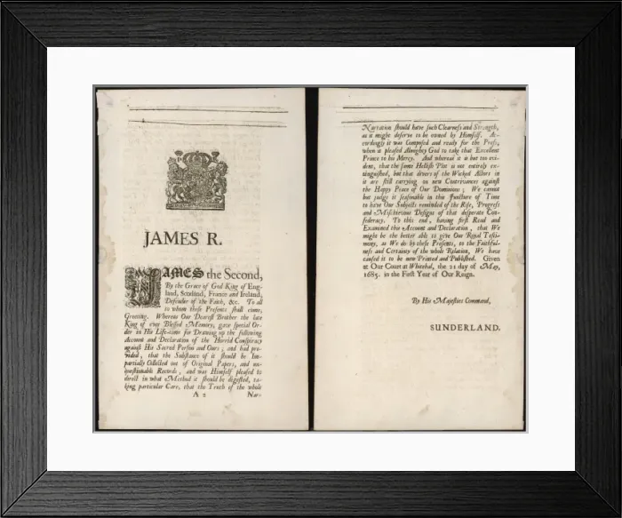 Framed Print : Popish Plot Document Framed Print : Popish Plot Document