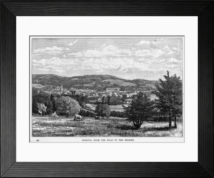 Framed Print : DORKING. Distant view of Dorking, Surrey Framed Print : DORKING. Distant view of Dorking, Surrey