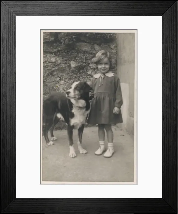 Framed Print : Small Girl, Big Dog Framed Print : Small Girl, Big Dog