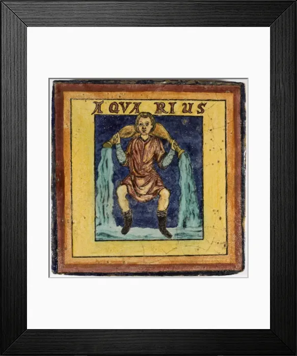 Framed Print : Zodiac Tile / Aquarius Framed Print : Zodiac Tile / Aquarius