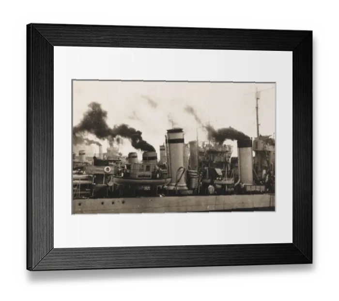 Framed Print : Portland Harbour - Funnels of Ships Framed Print : Portland Harbour - Funnels of Ships