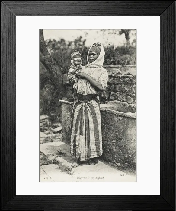 Framed Print : Black African Mother & Child Framed Print : Black African Mother & Child