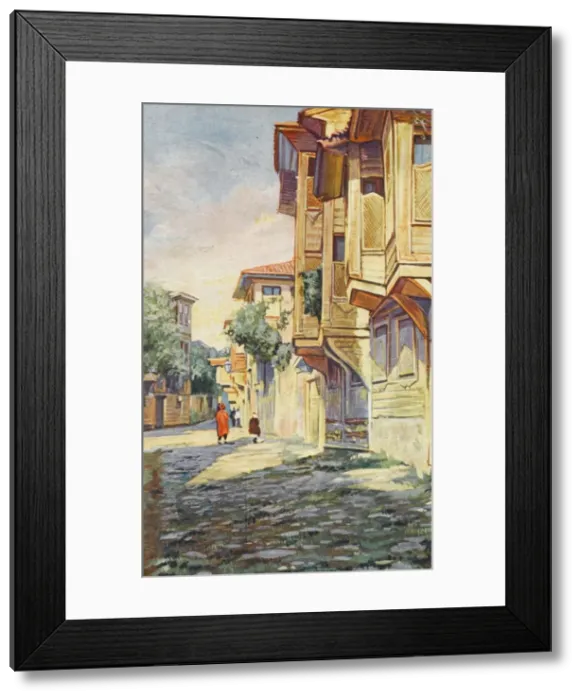 Framed Print : Constantinople - Street scene with cumbas Framed Print : Constantinople - Street scene with cumbas