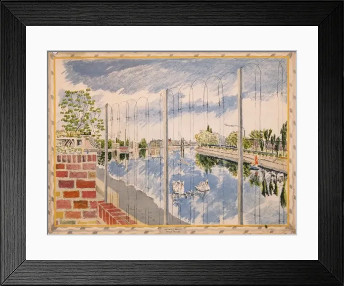 Framed Print : Painting of Chiswick Reach, West London Framed Print : Painting of Chiswick Reach, West London