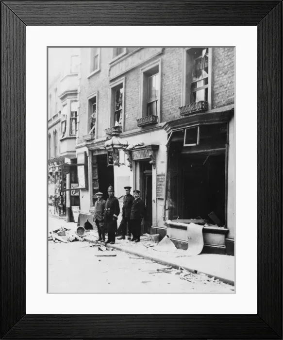 Framed Print : Air Raid damage during World War I Framed Print : Air Raid damage during World War I