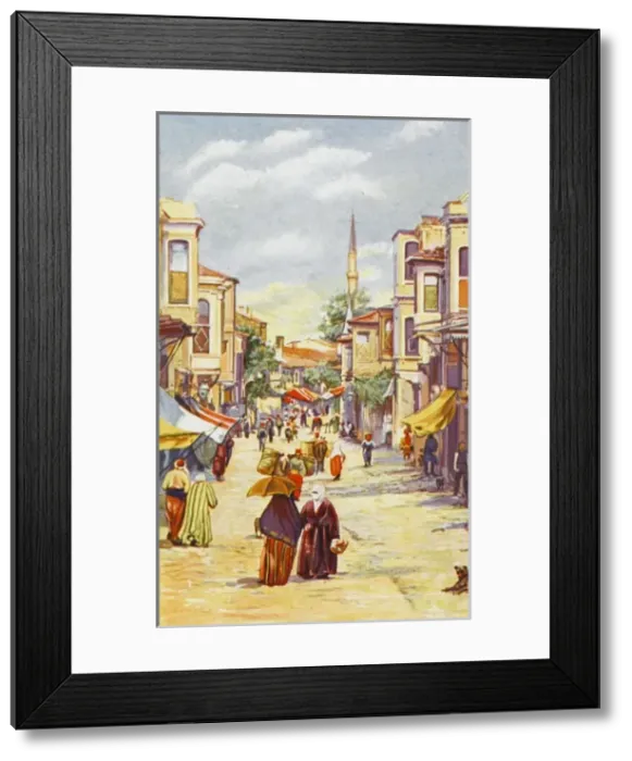 Framed Print : Constantinople - A Street scene in Uskudar