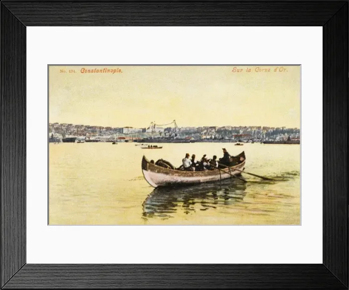 Framed Print : Constantinople - Rowing on the Golden Horn Framed Print : Constantinople - Rowing on the Golden Horn