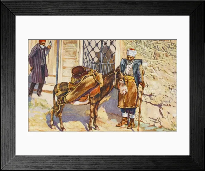 Framed Print : Constantinople - Water Carrier with donkey Framed Print : Constantinople - Water Carrier with donkey