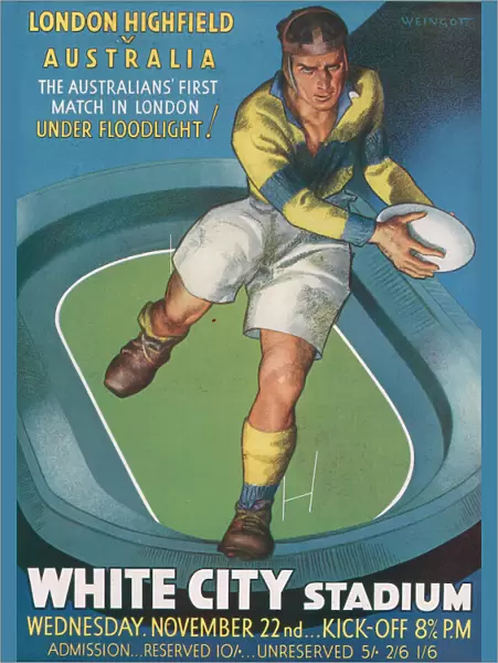 London Highfield v. Australia rugby advertisement