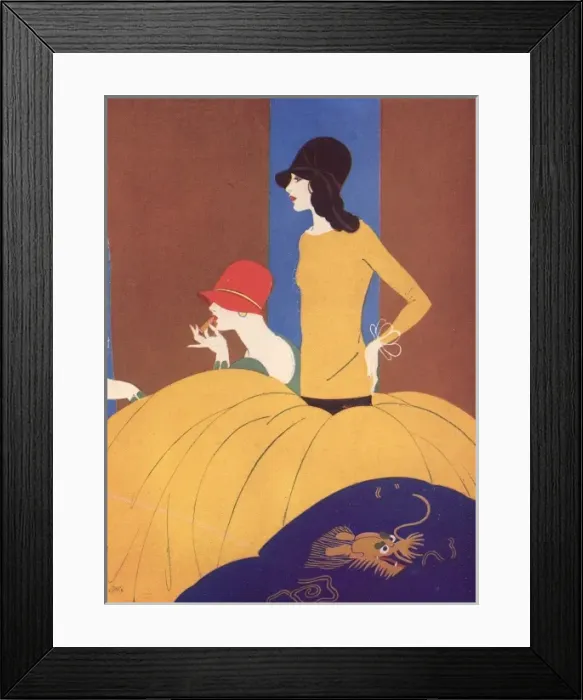 Framed Print : Illustration from an advert for Celanese fabrics Framed Print : Illustration from an advert for Celanese fabrics