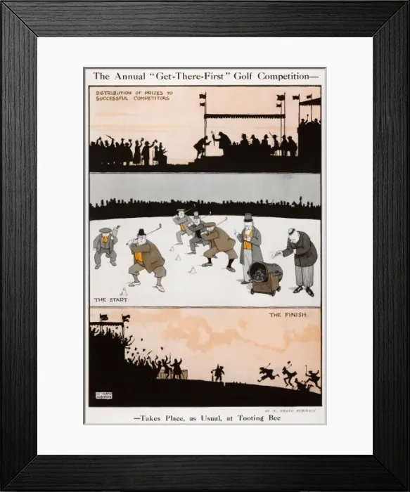 Framed Print : The Annual Get-There-First Golf Competition by William Hea Framed Print : The Annual Get-There-First Golf Competition by William Hea