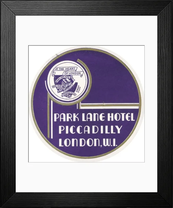 Framed Print : Luggage label for the Park Lane Hotel Framed Print : Luggage label for the Park Lane Hotel