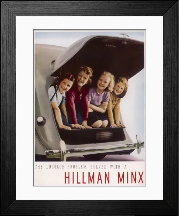 Framed Print : An advertisement for Hillman Minx Framed Print : An advertisement for Hillman Minx