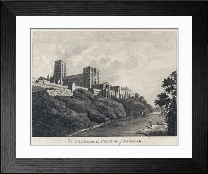 Framed Print : DURHAM. Durham seen from the Wear : the cathedral dominates the scene Framed Print : DURHAM. Durham seen from the Wear : the cathedral dominates the scene