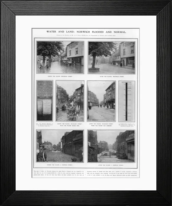 Framed Print : Norwich Flooded 1912 Framed Print : Norwich Flooded 1912