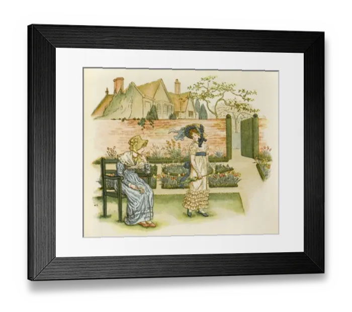 Framed Print : Girl in Flower Garden Framed Print : Girl in Flower Garden